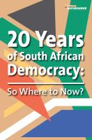 20 Years of South African Democracy : So Where to now? /
