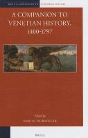 A Companion to Venetian History, 1400-1797