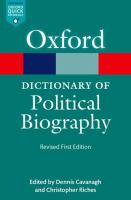 A Dictionary of political biography