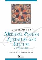 A companion to medieval English literature and culture, c.1350-c.1500