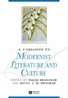 A companion to modernist literature and culture