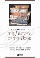 A companion to the history of the book