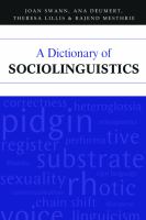 A dictionary of sociolinguistics /