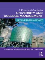 A practical guide to university and college management beyond bureaucracy /