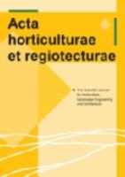 Acta Horticulturae et Regiotectuare