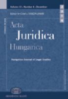 Acta juridica Hungarica