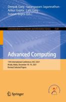 Advanced Computing 11th International Conference, IACC 2021, Msida, Malta, December 18–19, 2021, Revised Selected Papers /