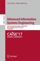 Advanced Information Systems Engineering 29th International Conference, CAiSE 2017, Essen, Germany, June 12-16, 2017, Proceedings /