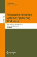 Advanced Information Systems Engineering Workshops CAiSE 2012 International Workshops, Gdańsk, Poland, June 25-26, 2012, Proceedings /