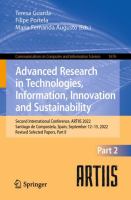 Advanced Research in Technologies, Information, Innovation and Sustainability Second International Conference, ARTIIS 2022, Santiago de Compostela, Spain, September 12–15, 2022, Revised Selected Papers, Part II /