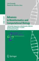 Advances in Bioinformatics and Computational Biology 12th Brazilian Symposium on Bioinformatics, BSB 2019, Fortaleza, Brazil, October 7–10, 2019, Revised Selected Papers /