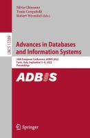 Advances in Databases and Information Systems 26th European Conference, ADBIS 2022, Turin, Italy, September 5–8, 2022, Proceedings /