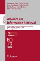 Advances in Information Retrieval 42nd European Conference on IR Research, ECIR 2020, Lisbon, Portugal, April 14–17, 2020, Proceedings, Part II /