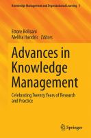 Advances in Knowledge Management Celebrating Twenty Years of Research and Practice /