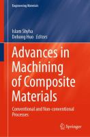 Advances in Machining of Composite Materials Conventional and Non-conventional Processes /