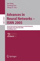 Advances in Neural Networks - ISNN 2005 Second International Symposium on Neural Networks, Chongqing, China, May 30 - June 1, 2005, Proceedings, Part II /