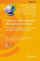 Advances in Production Management Systems. The Path to Intelligent, Collaborative and Sustainable Manufacturing IFIP WG 5.7 International Conference, APMS 2017, Hamburg, Germany, September 3-7, 2017, Proceedings, Part II /