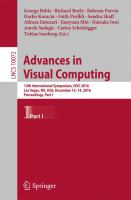 Advances in Visual Computing 12th International Symposium, ISVC 2016, Las Vegas, NV, USA, December 12-14, 2016, Proceedings, Part I /