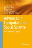 Advances in computational social science the Fourth World Congress /