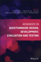 Advances in questionnaire design, development, evaluation and testing