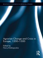 Agrarian change and crisis in Europe, 1200-1500