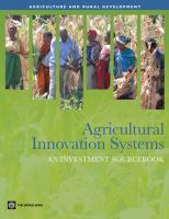 Agricultural innovation systems an investment sourcebook.