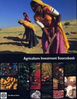 Agriculture investment sourcebook agriculture and rural development.