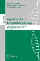 Algorithms for Computational Biology 8th International Conference, AlCoB 2021, Missoula, MT, USA, June 7–11, 2021, Proceedings /