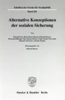 Alternative Konzeptionen der sozialen Sicherung