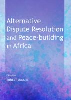 Alternative dispute resolution and peace-building in Africa