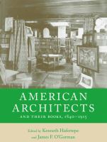 American architects and their books, 1840-1915 /