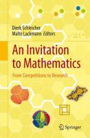 An Invitation to Mathematics From Competitions to Research /
