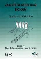 Analytical molecular biology quality and validation /