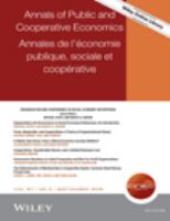 Annals of public and co-operative economy Annales de l'économie collective = Annalen der Gemeinwirtschaft.