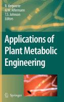 Applications of Plant Metabolic Engineering