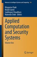 Applied Computation and Security Systems Volume One /