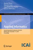 Applied Informatics Second International Conference, ICAI 2019, Madrid, Spain, November 7–9, 2019, Proceedings /