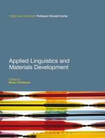 Applied linguistics and materials development