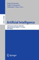 Artificial Intelligence 19th Russian Conference, RCAI 2021, Taganrog, Russia, October 11–16, 2021, Proceedings /