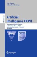 Artificial Intelligence XXXVI 39th SGAI International Conference on Artificial Intelligence, AI 2019, Cambridge, UK, December 17–19, 2019, Proceedings /