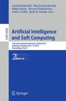 Artificial Intelligence and Soft Computing 13th International Conference, ICAISC 2014, Zakopane, Poland, June 1-5, 2014, Proceedings, Part II /