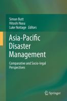 Asia-Pacific Disaster Management Comparative and Socio-legal Perspectives /