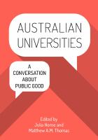 Australian Universities : a Conversation about Public Good /