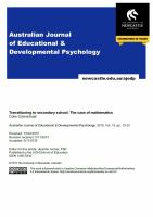 Australian journal of educational & developmental psychology AJEDP.