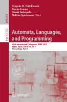 Automata, Languages, and Programming 42nd International Colloquium, ICALP 2015, Kyoto, Japan, July 6-10, 2015, Proceedings, Part II /