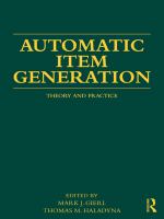 Automatic item generation theory and practice /