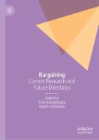 Bargaining Current Research and Future Directions /