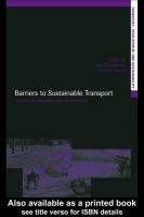Barriers to sustainable transport institutions, regulation and sustainability /