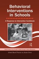 Behavioral interventions in schools a response to intervention guidebook /