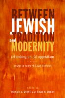 Between Jewish tradition and modernity : rethinking an old opposition : essays in honor of David Ellenson /